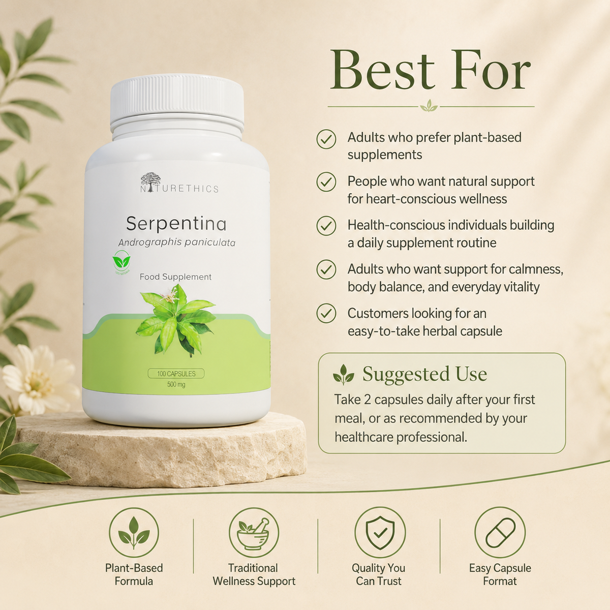 Serpentina Leaves Capsules 100s
