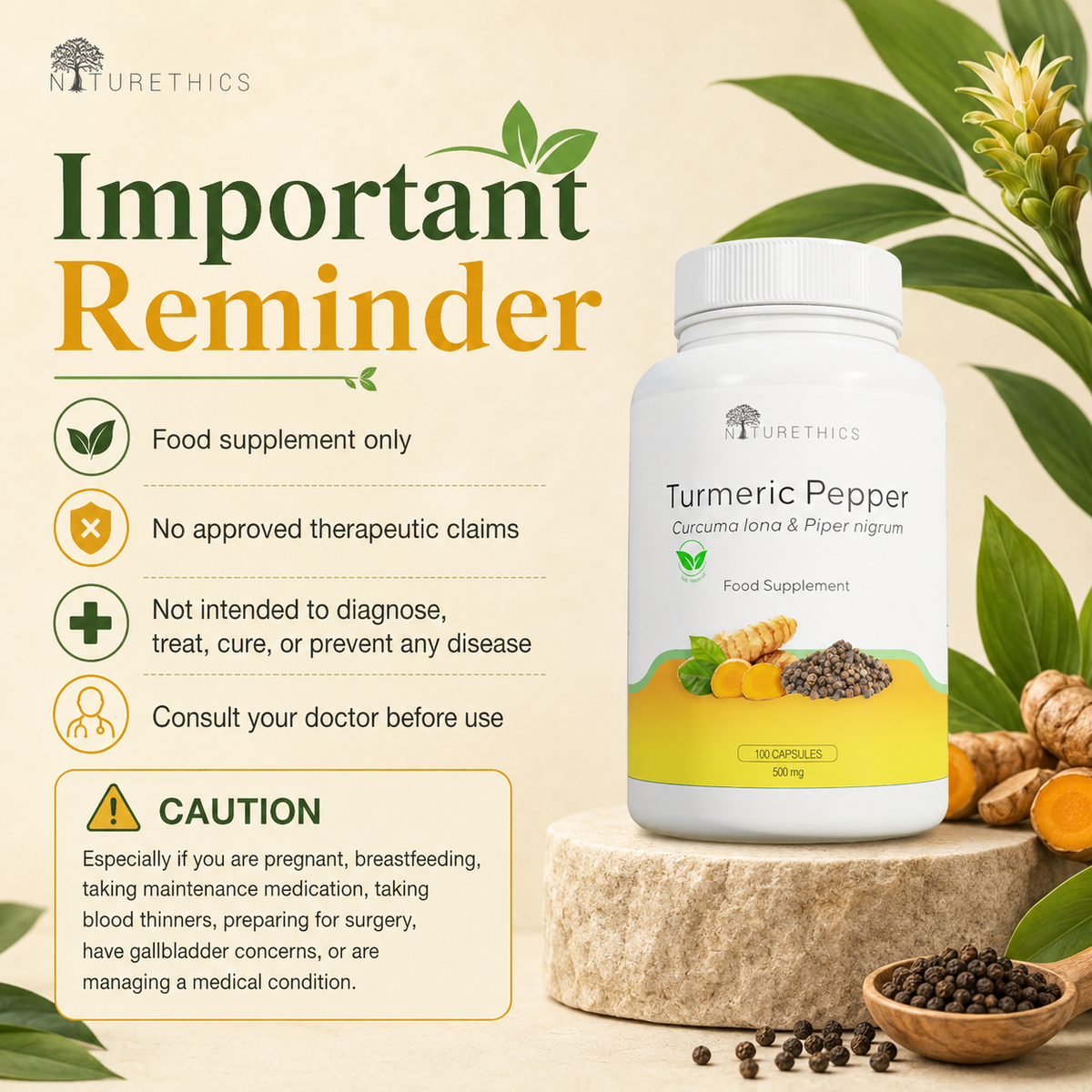 Turmeric Black Pepper Capsules 100s